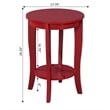 Convenience Concepts American Heritage Round End Table in Red Wood Finish