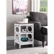 Convenience Concepts Omega End Table in White and Driftwood Brown Wood Finish