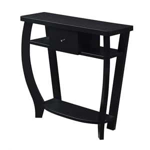 Convenience Concepts Newport Dorchester Console Table in Black Wood Finish