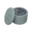 Convenience Concepts Designs4Comfort Round Shoe Ottoman in Green Fabric