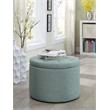 Convenience Concepts Designs4Comfort Round Shoe Ottoman in Green Fabric