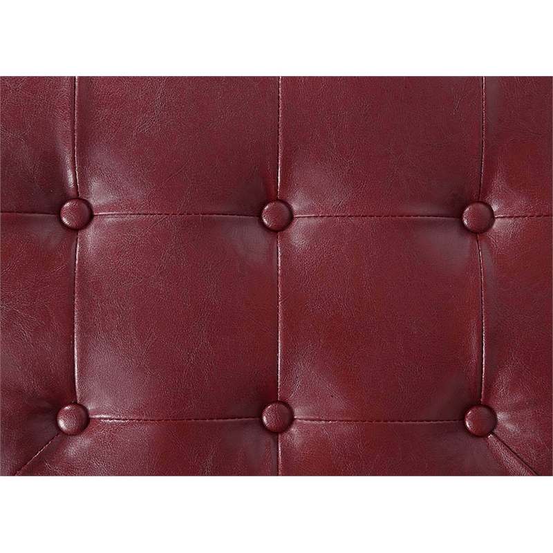 Convenience Concepts Designs4Comfort Round Shoe Ottoman in Red Fabric