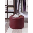 Convenience Concepts Designs4Comfort Round Shoe Ottoman in Red Fabric