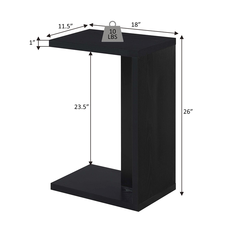 Convenience Concepts Northfield Admiral C End Table in Black Wood Finish