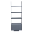 American Heritage Ladder Bookcase with File Drawer in Gray Wood Finish