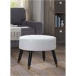 Designs4Comfort Mid Century Ottoman Stool in White Faux Leather Fabric