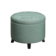 Convenience Concepts Designs4Comfort Round Ottoman in Mint Green Fabric