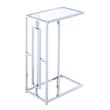 Convenience Concepts Town Square C Table in Clear Glass and Chrome Metal Frame