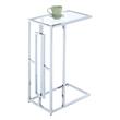 Convenience Concepts Town Square C Table in Clear Glass and Chrome Metal Frame