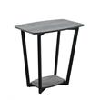Convenience Concepts Graystone End Table in Gray Wood Finish and Black Metal