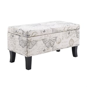 Convenience Concepts Designs4Comfort Winslow Storage Ottoman in Dark Blue Fabric