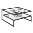 Convenience Concepts Royal Crest Stripes Coffee Table in Black Metal Finish