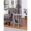 American Heritage Round End Table in Weathered White Wood Finish