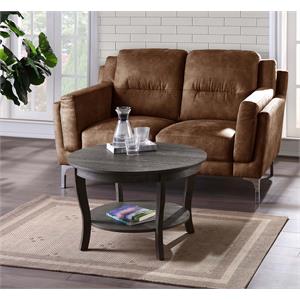 Convenience Concepts American Heritage Round Coffee Table 30&quot in Dark Gray Wood
