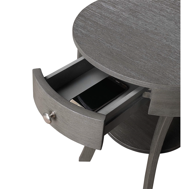 Convenience Concepts Classic Accents Schaffer End Table in Gray Wood Finish