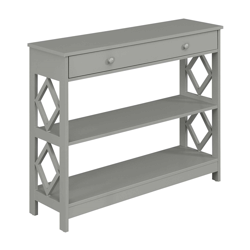 Convenience Concepts Diamond One-Drawer Console Table in Gray Wood Finish