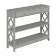 Convenience Concepts Diamond One-Drawer Console Table in Gray Wood Finish