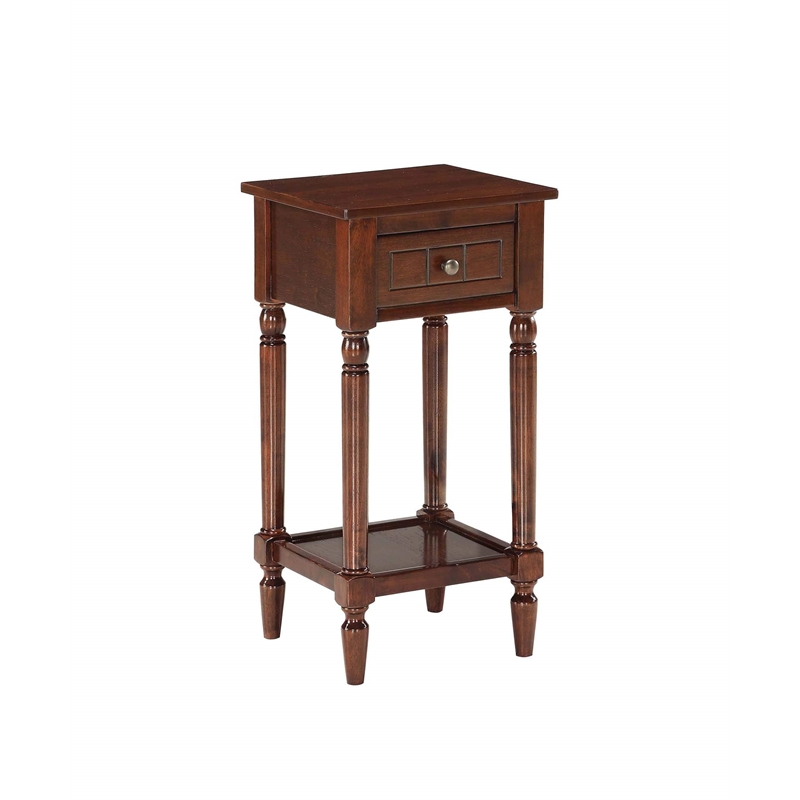 Convenience Concepts French Country Khloe Accent Table in Mahogany Wood Finish
