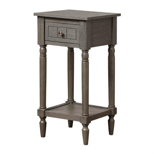 French Country Khloe Accent Table in Grainy Gray Wood Finish