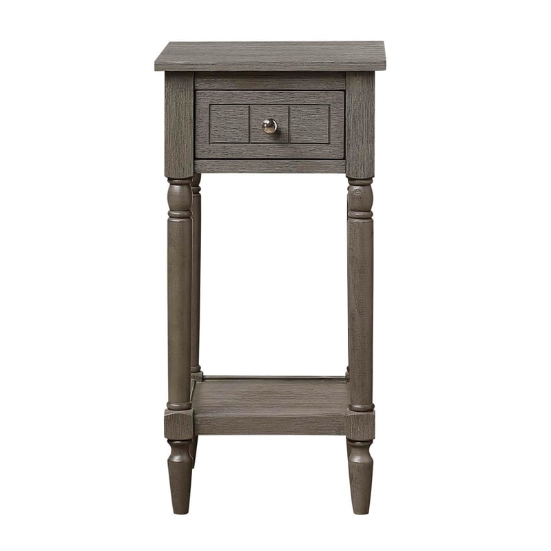 French Country Khloe Accent Table in Grainy Gray Wood Finish