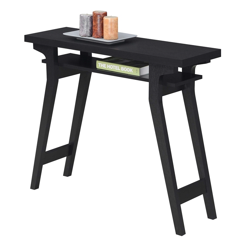 Convenience Concepts Newport Lynda Console Table in Black Wood Finish