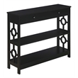 Convenience Concepts Ring 1 Drawer Console Table in Black Wood Finish