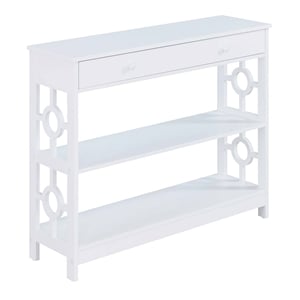 Convenience Concepts Ring 1 Drawer Console Table in White Wood Finish