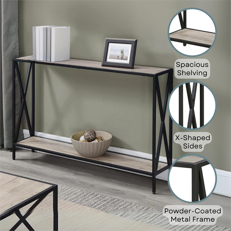 Convenience Concepts Sandstone Tucson Console Table in Brown Wood Finish