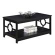 Convenience Concepts Ring Coffee Table in Black Wood Finish with Lower Shelf