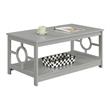 Convenience Concepts Ring Coffee Table in Gray Wood Finish with Lower Shelf