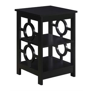 Convenience Concepts Contemporary Ring End Table in Black Wood Finish