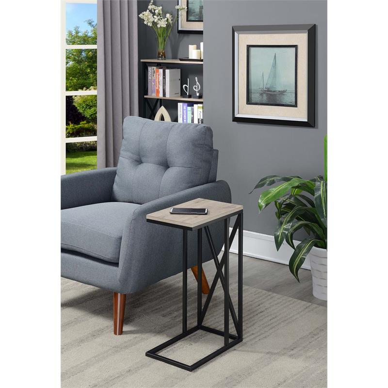 Convenience Concepts Sandstone Tucson C End Table in Brown Wood Finish
