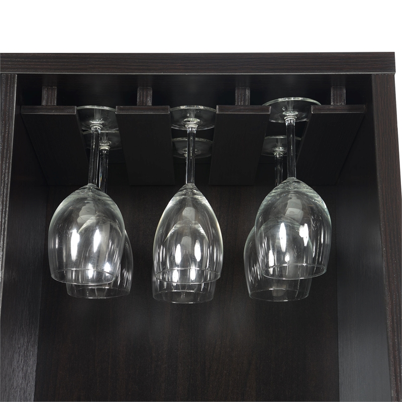 Convenience Concepts Newport Wine Storage Bar in Espresso Wood Finish