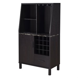 Convenience Concepts Newport Wine Storage Bar in Espresso Wood Finish
