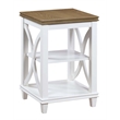 Convenience Concepts Florence End Table in White and Brown Wood Finish