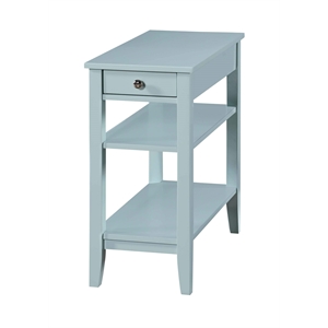 American Heritage Three Tier End Table With Drawer in Blue Wood Finish