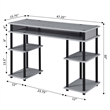 Designs2Go No-tools Student Desk in Gray Wood Finish and Black Steel Poles