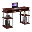 Designs2Go No-tools Student Desk in Cherry Wood Finish and Black Poles