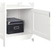 Oxford End Table with Cabinet in Driftwood Brown and White Wood Finish