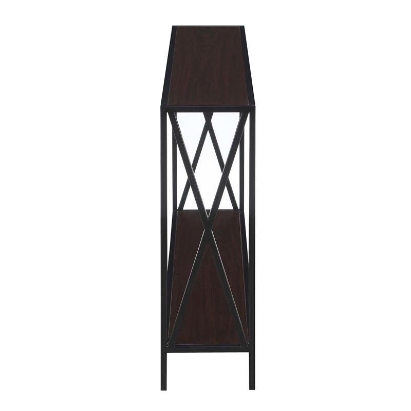 Tucson Console Table in Espresso Wood Finish and Black Steel Frame