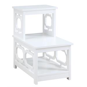 Convenience Concepts Omega 2 Step Chairside End Table in White Wood Finish