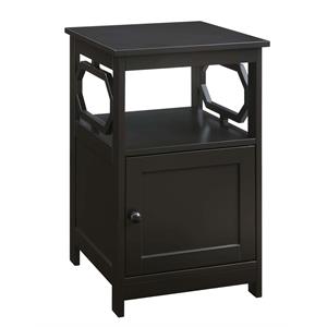 Convenience Concepts Omega End Table with Cabinet in Espresso Wood Finish