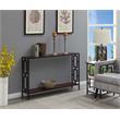 Town Square Black Metal Frame Console Table in Cherry Wood Finish