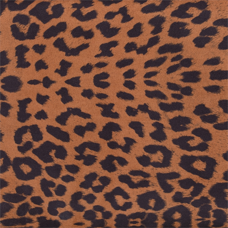 Designs4Comfort 5th Avenue Storage Ottoman in Leopard Multi-Color Fabric