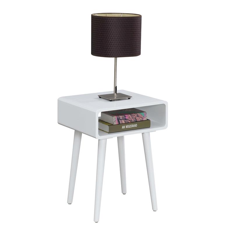Convenience Concepts Napa Square End Table in White Wood Finish