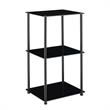 Convenience Concepts Designs2Go Classic Black Glass Three-Shelf Bookcase