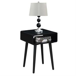 Convenience Concepts End Table Coffee Accent Table Square in Wood - Black