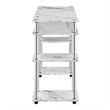 Designs2Go No-Tools Student Desk in White Faux Marble Wood Finish