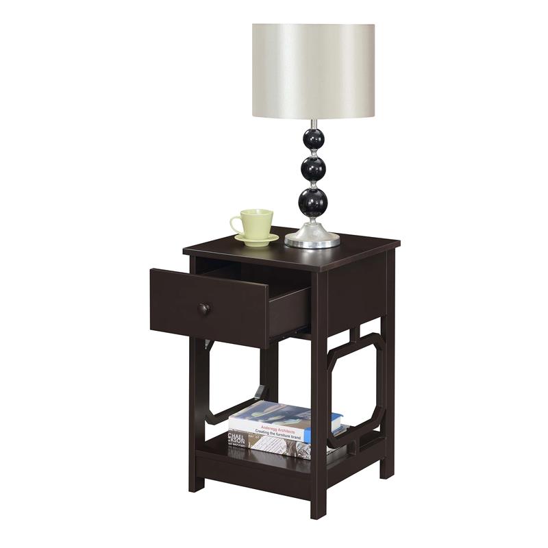 Convenience Concepts Omega One-Drawer End Table in Espresso Wood Finish