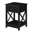 Convenience Concepts Oxford One-Drawer End Table in Black Wood Finish
